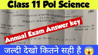 😱class 11 pol science answer key 202324 class 11 pol science question paper solution 202324 [upl. by Drucy]