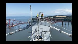 BEAR Scotland bagpipers celebrate 60 years of Forth Road Bridge [upl. by Enileve]