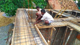 Lintel Reinforcement Slab and Beem bars installation with 26×34 Ft size House sumi works [upl. by Aronaele]