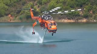 Erickson S64 Air Crane helicopter with sea snorkel in action [upl. by Llirret77]