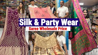 Burrabazar Saree Market  Silk amp Party Wear Saree Wholesale Price  Jai Kishan Shiv Ratan Mohata [upl. by Darsey538]