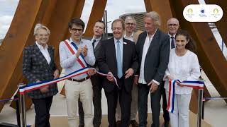 La Métropole du Grand Paris inaugure lœuvre de Bernar Venet au Centre Aquatique Olympique [upl. by Cutcheon30]