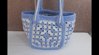 Easy DIY Crochet Granny Square Handbag  5 granny square crochet bag [upl. by Jennie190]