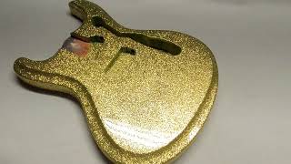 Chartruese Metal Flake Mosrite Guitar Finish  GuitarPaintGuys [upl. by Kiri]