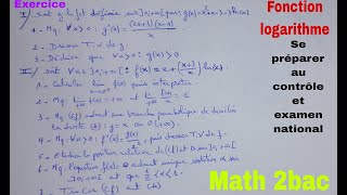 fonction logarithmedevoir surveille n3math 2bac [upl. by Atteiram]