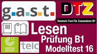 Neuste  B1 Prüfung  Lesen  GAST DTZ 2024 TEST DTZ Prüfung Modellsatz 16 Mit Lösung [upl. by Vas]