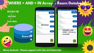 Room DB WHERE Clause and AND Clause and IN array Query in android kotlin [upl. by Daryle]