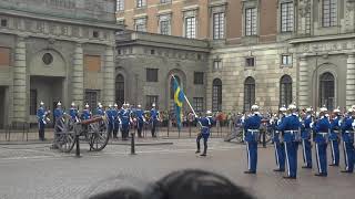 Swedish Military Ceremony  Swedes marching in the Prussian Stechschritt [upl. by Hafler]