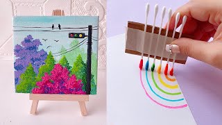 12 COOL PAINTING HACKS AND ART IDEAS FOR BEGINNERS [upl. by Toffic]