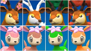 FULL SAWSBUCK FORMS DEERLING EVOLUTION TEAM Shiny Sawsbuck Deerling Summer Autumn Winter Spring [upl. by Anita]