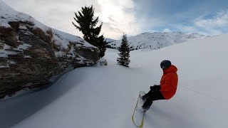 FlimsLaax snowboarding freeriding Mutta Rodunda to Plaun through woods [upl. by Akcir160]