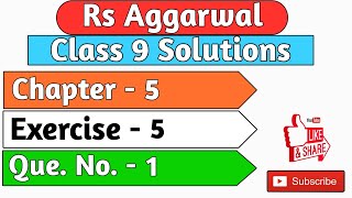 Rs Aggarwal Class 9  Exercise 5 Question number 1  Chapter 5 Coordinate Geometry  Md Sir Class 9 [upl. by Dexter328]