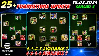 Top 25 Hidden Formations Update In eFootball 2024 Mobile  424 Formation Available 🤔 [upl. by Elttil]