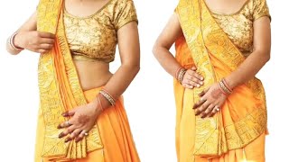 How to give Sidhe pallu saree a modern look step by step demo  2020 [upl. by Gorrian27]