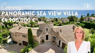 Discover this panoramic sea view villa on the Hills of Super Cannes 🦋 [upl. by Pacificas]