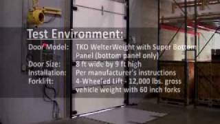 Industrial Sectional Door Impact Testing Illustrates Performance and Durability of TKO Dock Doors [upl. by Yroggerg]