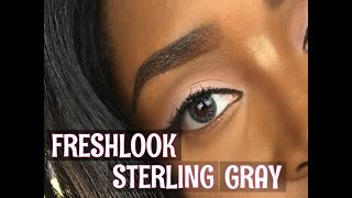 Freshlook Sterling Gray Lenses on Dark Brown Eyes  Boulonguisecom [upl. by Nelson]