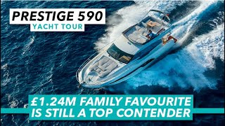 £124M family favourite is still a top contender  Prestige 590 yacht tour  Motor Boat amp Yachting [upl. by Niveb]