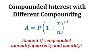 Ex Compounded Interest with Different Compounding [upl. by Bijan]