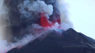 Eruzione Etna  Attività eruttiva del Cratere di Sud Est la mattina del 19022021 [upl. by Leirol]