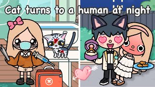 My cat turns to a human at night 🌙💕🐱  Toca life story  Toca Boca [upl. by Jacenta887]