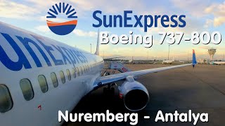 ✈️FLIGHT REPORT  SunExpress Economy  Nuremberg  Antalya  Boeing 737800 Sky Interior [upl. by Aihcats]