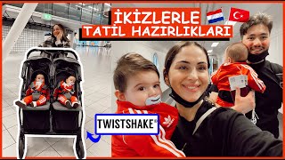 6 AYLIK İKİZLERLE TATİL HAZIRLIKLARI YENİ İKİZ ARABASI TWISTSHAKE [upl. by Vivica]