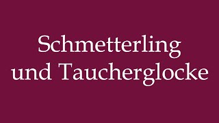 How to Pronounce Schmetterling und Taucherglocke Butterfly and diving bell in German [upl. by Ryley189]