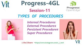 Progress 4GLSession11  Types Of Procedures vitechtalks6017  Progress Training openedge [upl. by Nahtad]