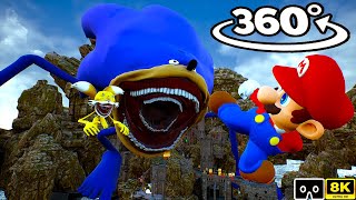 Sonic Tapes 360° VS Mario  Ruined Mushroom Kingdom  Scary VR 360º 8K Animation Film [upl. by Airbmac]