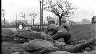 Sixth Armored Division of United States Army drives through Altenburg in Germany HD Stock Footage [upl. by Odranoel]