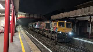 GBRf 66718 moving a broken Wagon in a wheel skate at Oakham 8Z85 to Ketton Ward Sidings fyp [upl. by Eliott]