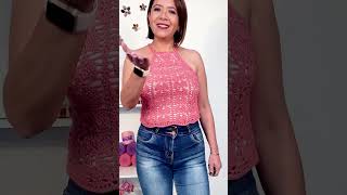 Modelo ðŸŒº Magnolia ðŸŒº  TUTORIALES PASO A PASO crochet comotejer jersey ganchillo tejer [upl. by Sueddaht]