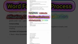 Word Formation Process  Clipping  Affixation  Derivation  Back Formation  Compounding [upl. by Asile]