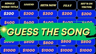 GUESS THE SONG JEOPARDY STYLE  MUSIC QUIZ  2 [upl. by Htidirrem]