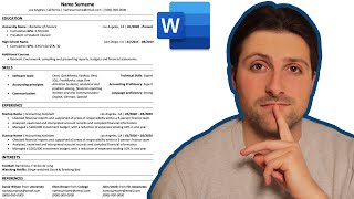 How To Make a Resume For Students  Microsoft Word [upl. by Llennyl]