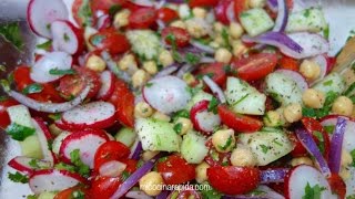 Ensalada de Tomate Rábano y Garbanzo  Mi Cocina Rápida [upl. by Enihsnus]