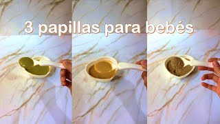 3 PAPILLAS para bebés NUTRITIVAS y FÁCILES [upl. by Carrissa311]