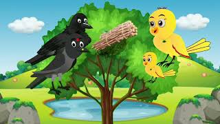 Kalu kauwa carton story in Hindi  Sparrow and crow Hindi carton  Hindi carton  Chidiya aur kauwa [upl. by Okire]