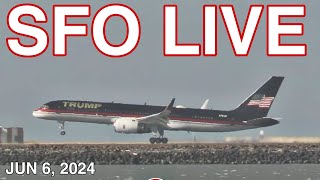 SFO PLANE SPOTTING LIVE  CHANNEL FRIEND DEPARTS ON LUFTY 455 [upl. by Nilesoj]