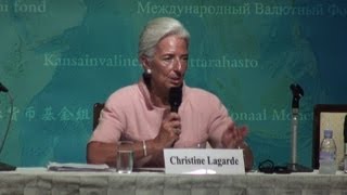 Lagarde le FMI devrait abaisser ses prévisions de croissance [upl. by Eduj333]