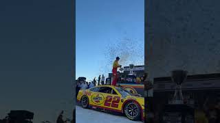 Joey Logano Celebrates His 3rd Championship nascar [upl. by Yentihw]