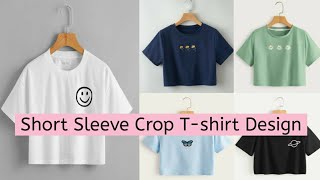 Short Sleeve Crop Tshirt Design  Crop Tshirt For Jeans [upl. by Okia]