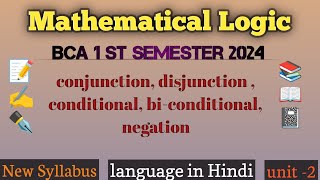 🔥 conjunction disjunction conditional biconditional negation  Mathematical Logic new syllabus [upl. by Sirovaj]