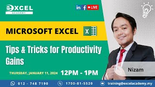 Microsoft Excel s Tips amp Tricks for Productivity Gains  Learning Hour Ep 40 [upl. by Llednik334]