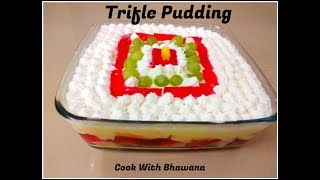 Eggless Trifle Pudding Recipe  Cook with Bhawana [upl. by Furnary]