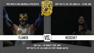 Flamita vs Ricochet  PWG BOLA 2017  FULL MATCH [upl. by Cerveny]