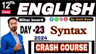 Syntax English by Amit raaz Crash course for 12th [upl. by Hanimay533]