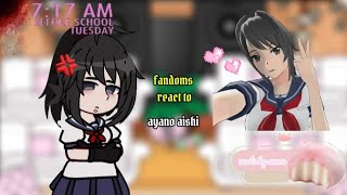 fandoms react to each other yandere simulator 🌷29YANDERE SIM🔪🌸 [upl. by Swiercz]