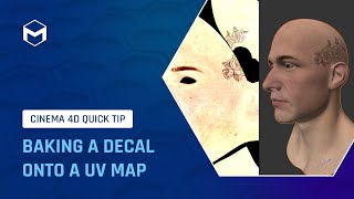 C4DQuickTip 115 Baking a Decal onto a UV Map in Cinema 4D [upl. by Anastase]